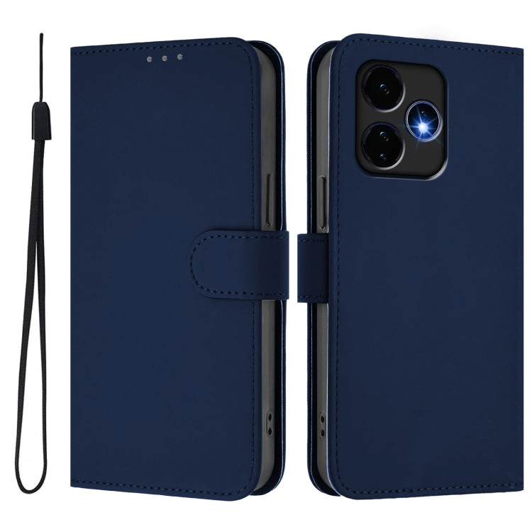 For Boost MobIle Celero 5G+ 2024 / 3+ 5G Skin Feel Solid Color Leather Phone Case with Lanyard(Navy Blue) - More Brand by buy2fix | Online Shopping UK | buy2fix