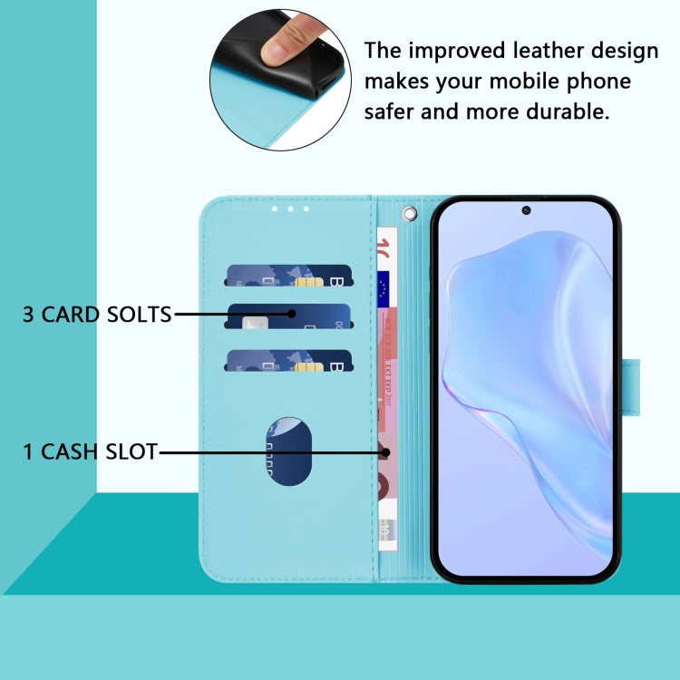 For Boost MobIle Celero 5G+ 2024 / 3+ 5G Skin Feel Solid Color Leather Phone Case with Lanyard(Sky Blue) - More Brand by buy2fix | Online Shopping UK | buy2fix