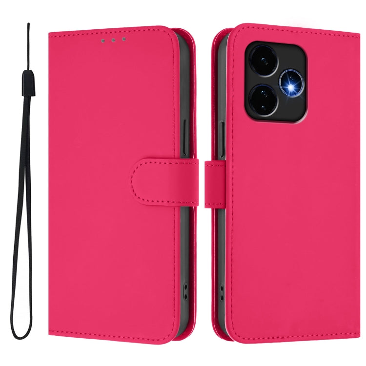 For Boost MobIle Celero 5G+ 2024 / 3+ 5G Skin Feel Solid Color Leather Phone Case with Lanyard(Rose Red) - More Brand by buy2fix | Online Shopping UK | buy2fix