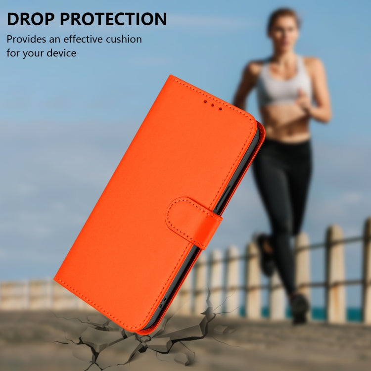 For Sony Xperia 5 VI 2024 Skin Feel Solid Color Leather Phone Case with Lanyard(Orange) - Sony Cases by buy2fix | Online Shopping UK | buy2fix