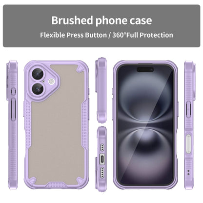 For iPhone 16 Plus Armor Glaze PC Hybrid TPU Phone Case(Purple) - iPhone 16 Plus Cases by buy2fix | Online Shopping UK | buy2fix