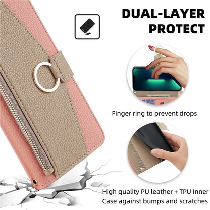 For iPhone 16 Pro Max Crossbody Litchi Texture Leather Phone Case(Pink) - iPhone 16 Pro Max Cases by buy2fix | Online Shopping UK | buy2fix