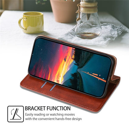 For iPhone 16 Gloss Oil Solid Color Magnetic Leather Phone Case(Brown) - iPhone 16 Cases by buy2fix | Online Shopping UK | buy2fix