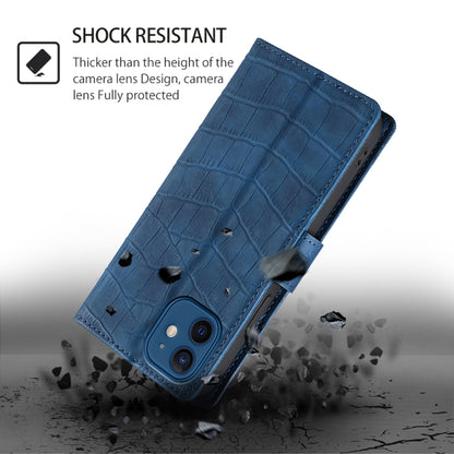 For iPhone 16 Pro Max Skin Feel Crocodile Magnetic Clasp Leather Phone Case(Blue) - iPhone 16 Pro Max Cases by buy2fix | Online Shopping UK | buy2fix