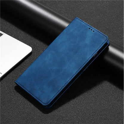 For iPhone 16 Plus Skin Feel Magnetic Leather Phone Case(Blue) - iPhone 16 Plus Cases by buy2fix | Online Shopping UK | buy2fix