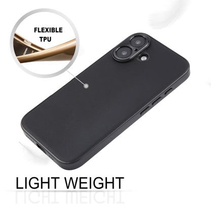 For iPhone 16 GEBEI Plain Leather TPU Hybrid PU Phone Case(Black) - iPhone 16 Cases by GEBEI | Online Shopping UK | buy2fix