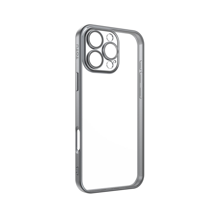 For iPhone 16 Pro TOTU PC-2 Soft Jane Series Electroplated TPU Phone Case with Lens Film(Grey) - iPhone 16 Pro Cases by TOTUDESIGN | Online Shopping UK | buy2fix