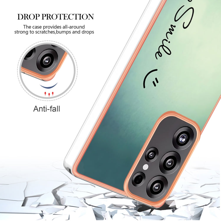 For Samsung Galaxy S25 Ultra 5G Electroplating Marble Dual-side IMD Phone Case(Smile) - Galaxy S25 Ultra 5G Cases by buy2fix | Online Shopping UK | buy2fix