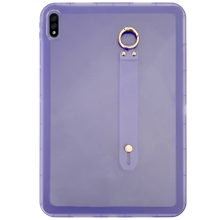 For Samsung Galaxy Tab S9 / S8 / S7 Wristband Holder PC Hybrid TPU Soft Tablet Case(Purple) - Galaxy Tab S9 Cases by buy2fix | Online Shopping UK | buy2fix