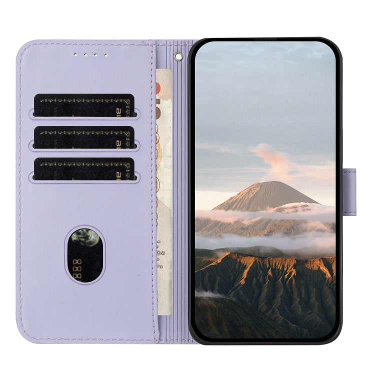 For OnePlus 12 Triangle Pattern Buckle Clasp Leather Phone Case(Light Purple) - OnePlus Cases by buy2fix | Online Shopping UK | buy2fix