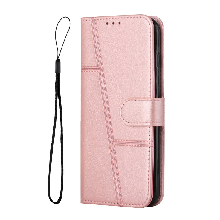 For Samsung Galaxy S25 / S24 5G Stitching Calf Texture Buckle Leather Phone Case(Rose Gold) - Galaxy S25 5G Cases by buy2fix | Online Shopping UK | buy2fix