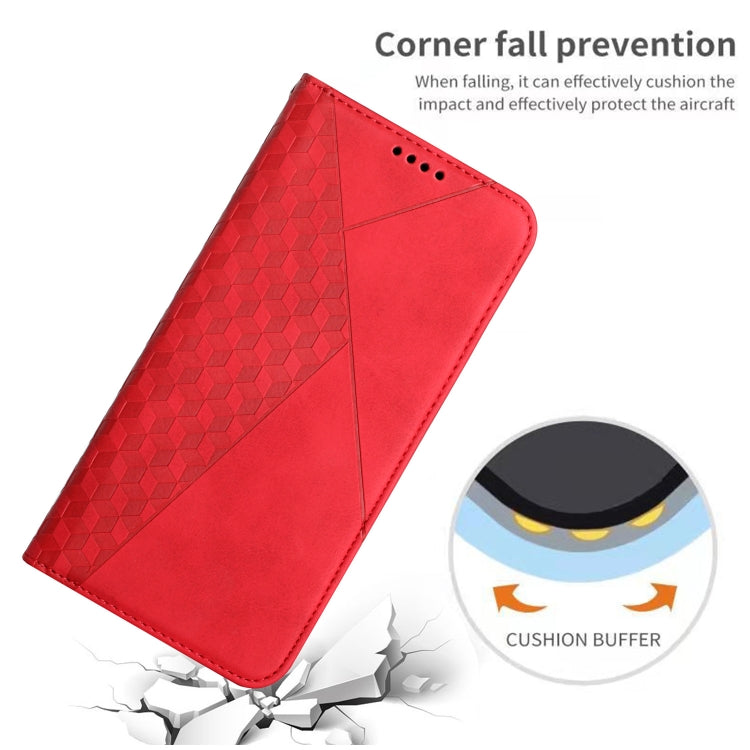 For Samsung Galaxy S25 / S24 5G Diamond Splicing Skin Feel Magnetic Leather Phone Case(Red) - Galaxy S25 5G Cases by buy2fix | Online Shopping UK | buy2fix