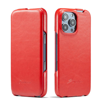 For iPhone 16 Pro Max Fierre Shann 64 Texture Vertical Flip PU Leather Phone Case(Red) - iPhone 16 Pro Max Cases by FIERRE SHANN | Online Shopping UK | buy2fix