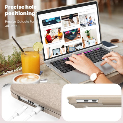 For MacBook Pro 13.3 inch M1 A2338 Business Magnetic Holder PC + PU Laptop Protective Case(Gold) - MacBook Pro Cases by buy2fix | Online Shopping UK | buy2fix