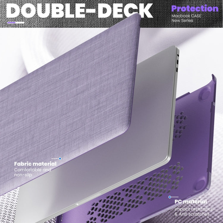 For MacBook Pro 13.3 inch M1 A2338 Fabric Magnetic Holder Laptop Protective Case(Purple) - MacBook Pro Cases by buy2fix | Online Shopping UK | buy2fix