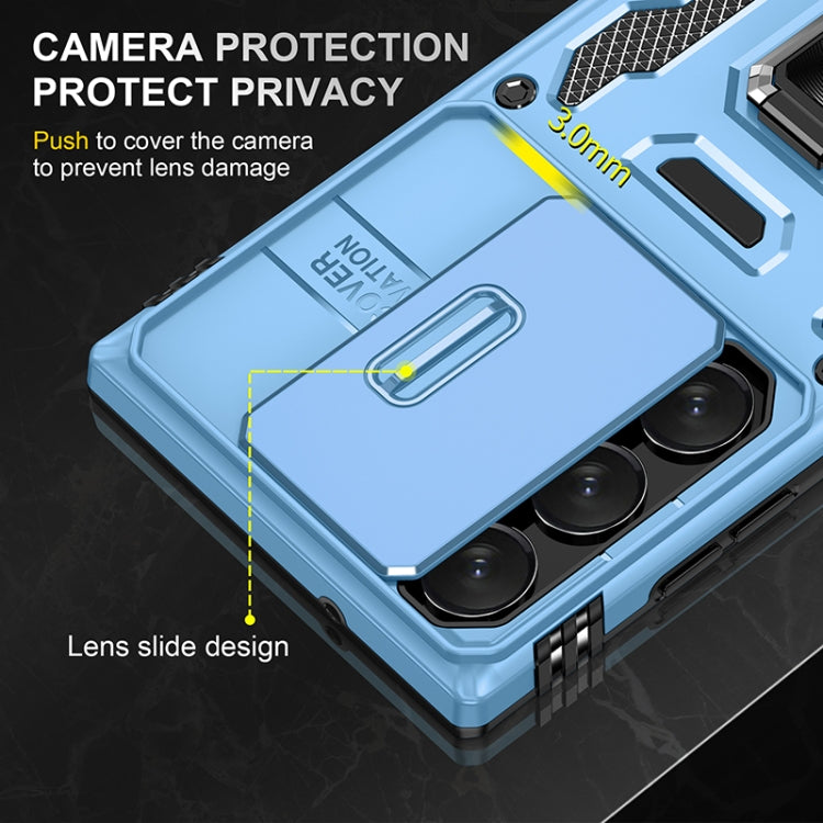 For Samsung Galaxy S25 Ultra 5G Armor PC Hybrid TPU Camera Shield Phone Case(Light Blue) - Galaxy S25 Ultra 5G Cases by buy2fix | Online Shopping UK | buy2fix