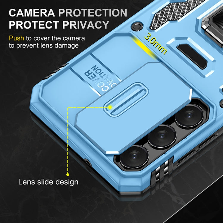 For Samsung Galaxy S25+ 5G Armor PC Hybrid TPU Camera Shield Phone Case(Light Blue) - Galaxy S25+ 5G Cases by buy2fix | Online Shopping UK | buy2fix