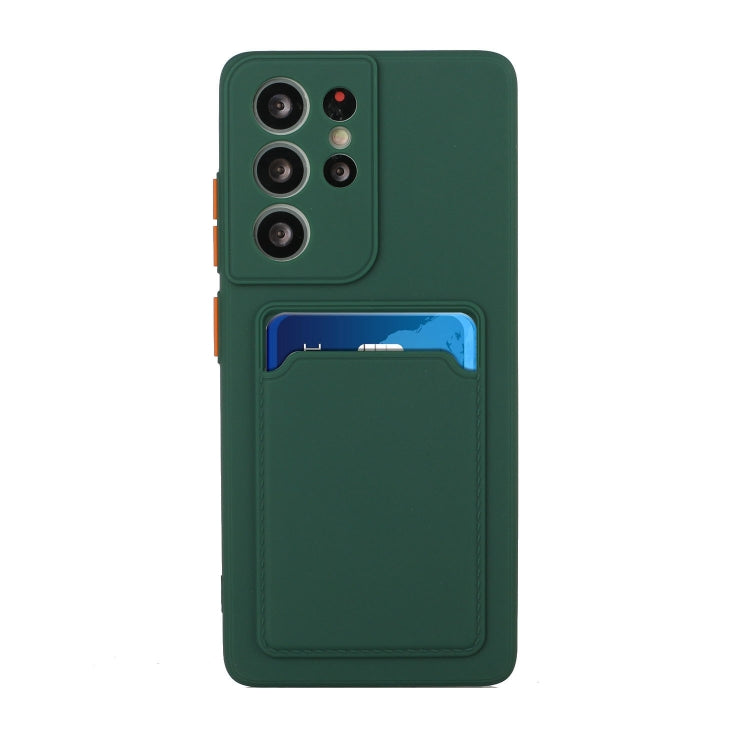 For Samsung Galaxy S25 Ultra 5G Card Slot Design Shockproof TPU Phone Case(Dark Green) - Galaxy S25 Ultra 5G Cases by buy2fix | Online Shopping UK | buy2fix