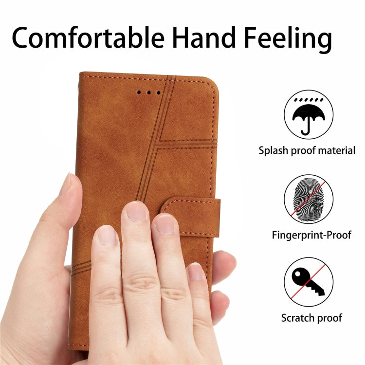 For Samsung Galaxy S25 Ultra 5G Skin-feel Stitching Leather Phone Case(Brown) - Galaxy S25 Ultra 5G Cases by buy2fix | Online Shopping UK | buy2fix