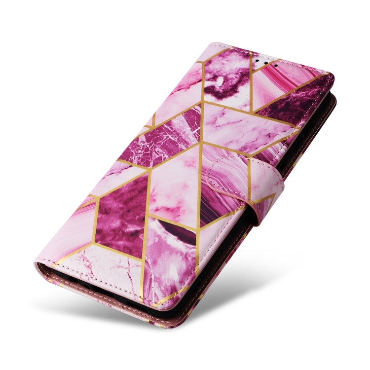 For Samsung Galaxy S25+ 5G Marble Bronzing Stitching Leather Phone Case(Purple) - Galaxy S25+ 5G Cases by buy2fix | Online Shopping UK | buy2fix