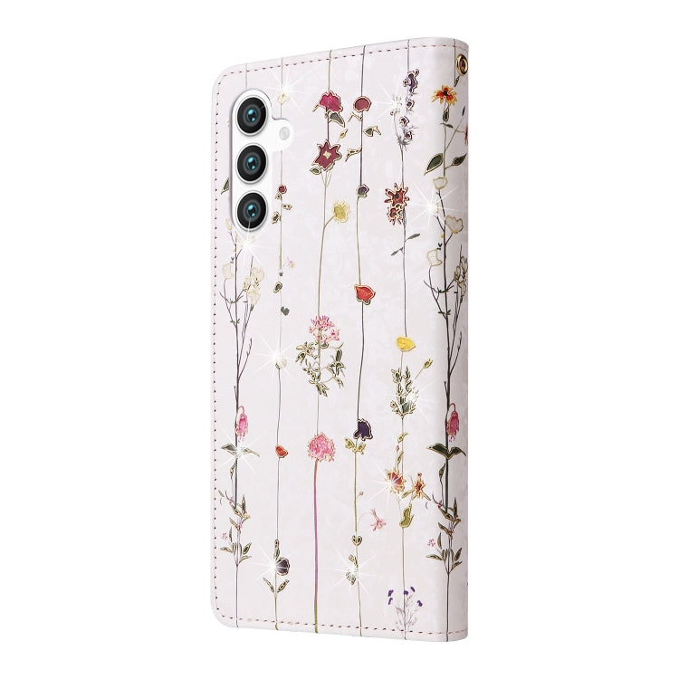 For Samsung Galaxy S25 5G Bronzing Painting RFID Leather Phone Case(Flowers World) - Galaxy S25 5G Cases by buy2fix | Online Shopping UK | buy2fix