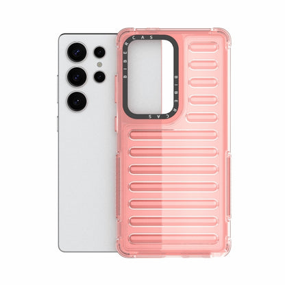 For Samsung Galaxy S25 Ultra 5G High Transparency TPU Hybrid PC Airbag Phone Case(Peach Red) - Galaxy S25 Ultra 5G Cases by buy2fix | Online Shopping UK | buy2fix