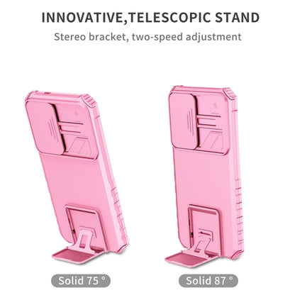 For Samsung Galaxy S25 5G Stereoscopic Holder Sliding Camshield Phone Case(Pink) - Galaxy S25 5G Cases by buy2fix | Online Shopping UK | buy2fix