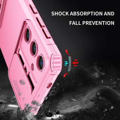 For Samsung Galaxy S25 5G Stereoscopic Holder Sliding Camshield Phone Case(Pink) - Galaxy S25 5G Cases by buy2fix | Online Shopping UK | buy2fix