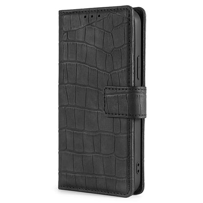 For Samsung Galaxy S25+ 5G Skin Feel Crocodile Magnetic Clasp Leather Phone Case(Black) - Galaxy S25+ 5G Tempered Glass by buy2fix | Online Shopping UK | buy2fix