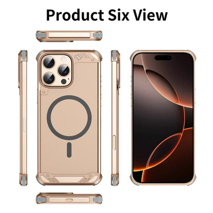 For iPhone 16 Pro Max R-JUST RJ63 Frameless Aroma Mecha MagSafe Phone Case(Desert Gold) - iPhone 16 Pro Max Cases by R-JUST | Online Shopping UK | buy2fix