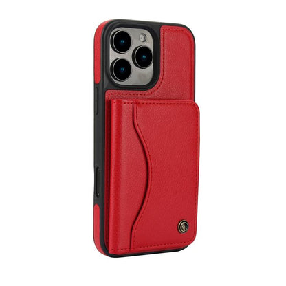 For iPhone 16 Pro Max AwQuer Horizontal Flip Card Bag Holder Leather Phone Case(Red) - iPhone 16 Pro Max Cases by Awquer | Online Shopping UK | buy2fix