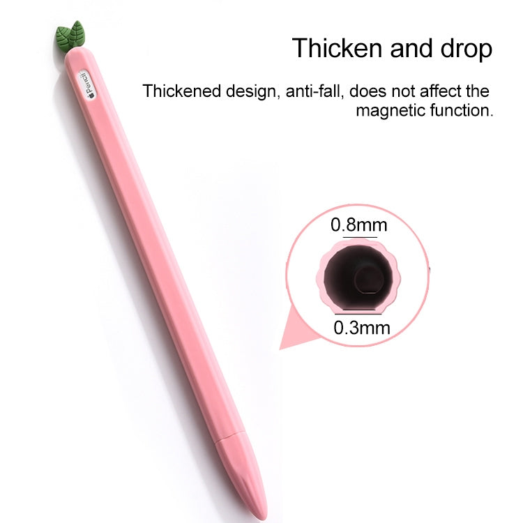 For Apple Pencil 1 Contrasting Color Mint Leaf Silicone Non-slip Protective Cover(Pink) - Pencil Accessories by buy2fix | Online Shopping UK | buy2fix