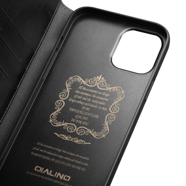 For iPhone 12 mini QIALINO Horizontal Flip Leather Case with Holder & Card Slots & Wallet (Black) - iPhone 12 mini Cases by QIALINO | Online Shopping UK | buy2fix