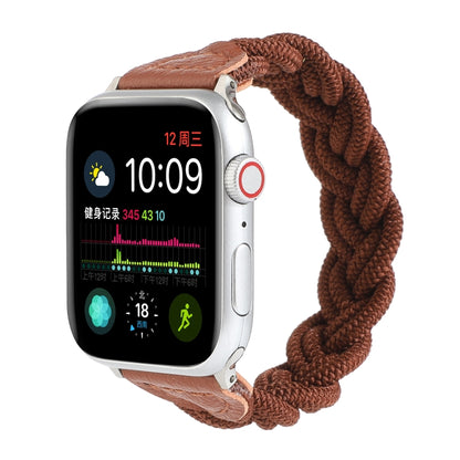 Elastic Woven Watch Band For Apple Watch Ultra 49mm&Watch Ultra 2 49mm / Series 9&8&7 45mm / SE 3&SE 2&6&SE&5&4 44mm / 3&2&1 42mm, Length:120mm(Coffee) - Watch Bands by buy2fix | Online Shopping UK | buy2fix