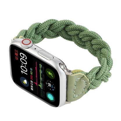 Elastic Woven Watch Band For Apple Watch Ultra 49mm&Watch Ultra 2 49mm / Series 9&8&7 45mm / SE 3&SE 2&6&SE&5&4 44mm / 3&2&1 42mm, Length:130mm(Green) - Watch Bands by buy2fix | Online Shopping UK | buy2fix