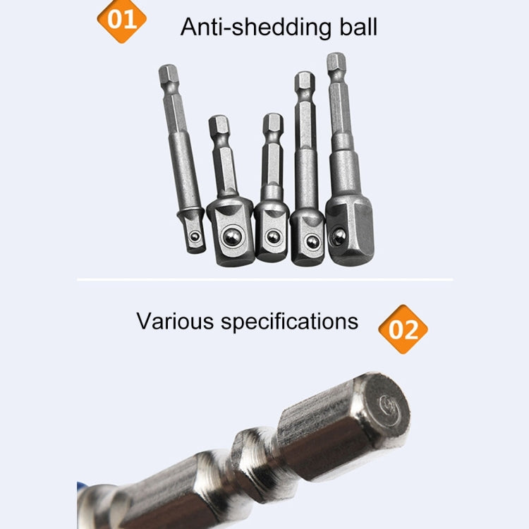 8 PCS/Set Socket Bit Extension Bar Hex Shank Adapter Drill Nut Driver Power Drill Bit, 1/4(65/50/30/25mm), 3/8(65/50mm), 1/2(73/50mm) - Hex Key & Spanner by buy2fix | Online Shopping UK | buy2fix