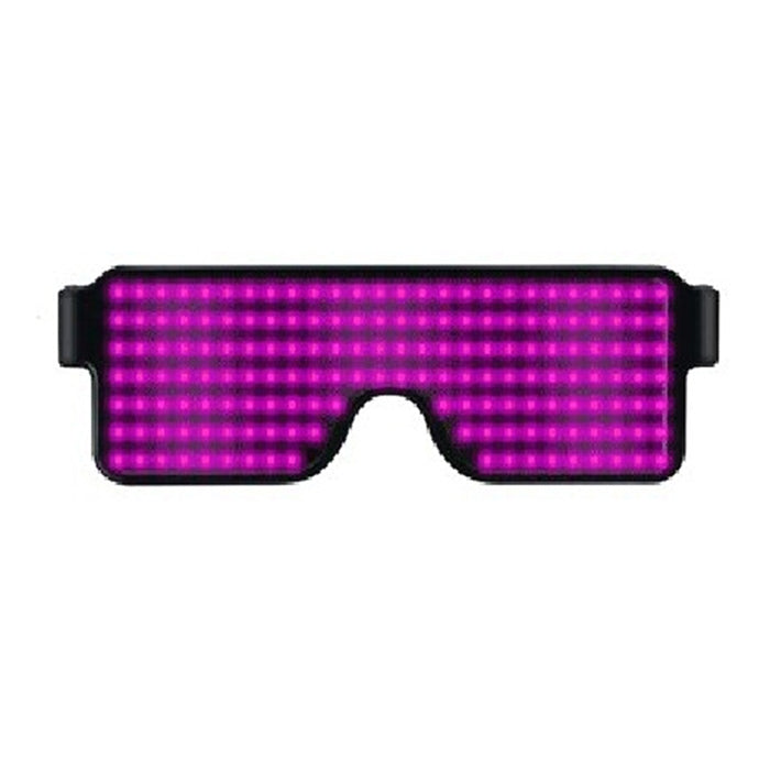 Night Club Bar Disco LED Light Emitting Glasses Festival Party USB Charging Shutter Dynamic Flash Glasses (Pink) - Glow Party Supplies by buy2fix | Online Shopping UK | buy2fix