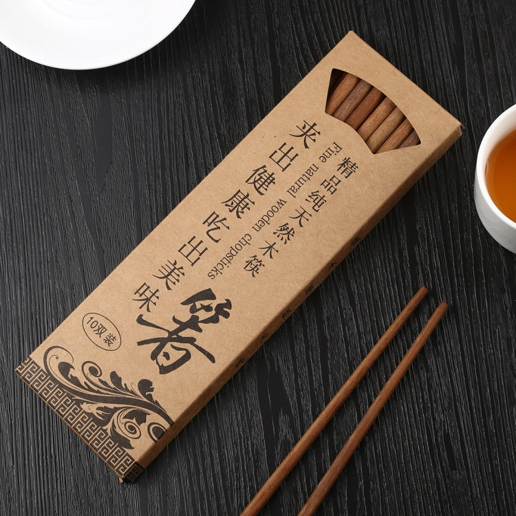 10 Pairs Natural Iron Wood Non-slip Chopsticks - Cutlery Sets by buy2fix | Online Shopping UK | buy2fix