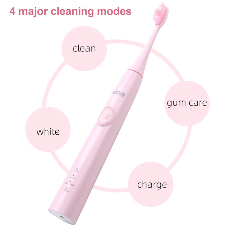 VGR V-806 IPX7 USB Magnetic Suspension Sonic Shock Toothbrush with Nemory Function (Baby Blue) - Toothbrushes by VGR | Online Shopping UK | buy2fix