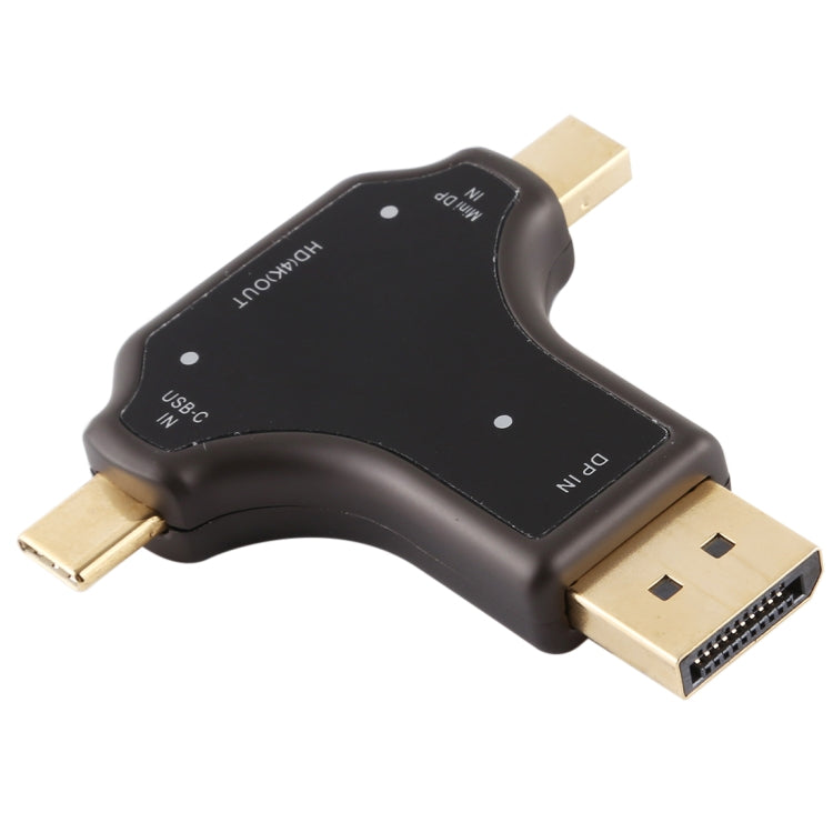 D63A DisplayPort + Mini DP + UCB-C / Type-C Male to HDMI Female 3 in 1 Adapter - Converter & Adapter by buy2fix | Online Shopping UK | buy2fix