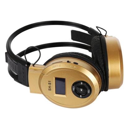 SH-S1 Folding Stereo HiFi Wireless Sports Headphone Headset with LCD Screen to Display Track Information & SD / TF Card, For Smart Phones & iPad & Laptop & Notebook & MP3 or Other Audio Devices(Gold) - Headset & Headphone by buy2fix | Online Shopping UK | buy2fix