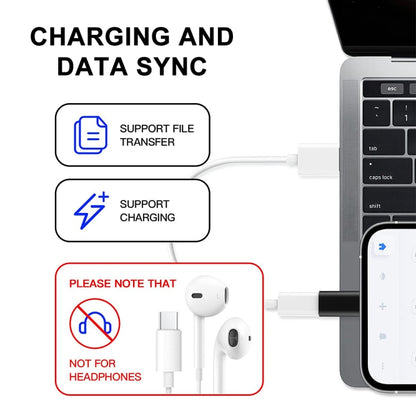 ENKAY Hat-Prince HC-6 Mini ABS USB-C / Type-C 3.1 to 8 Pin Port Connector Adapter(Black) - Converter & Adapter by ENKAY | Online Shopping UK | buy2fix