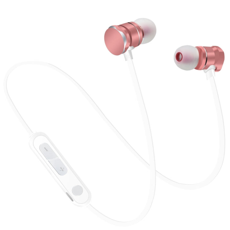 X3 Magnetic Absorption Sports Bluetooth 5.0 In-Ear Headset with HD Mic, Support Hands-free Calls, Distance: 10m(Rose Gold) - Sport Earphone by buy2fix | Online Shopping UK | buy2fix