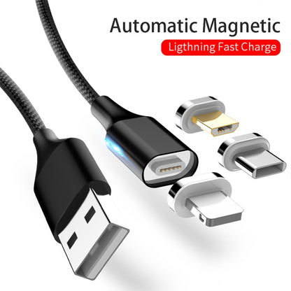 M11 3 in 1 3A USB to 8 Pin + Micro USB + USB-C / Type-C Nylon Braided Magnetic Data Cable, Cable Length: 1m (Black) - Charging Cable & Head by buy2fix | Online Shopping UK | buy2fix