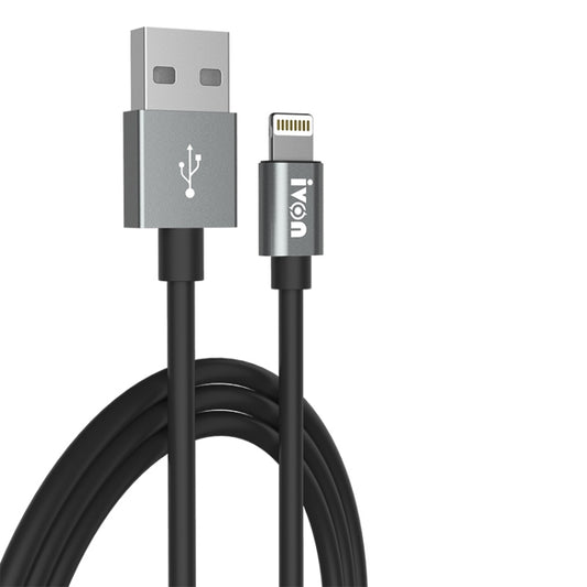 IVON CA73 2.4A 8 Pin Fast Charging Data Cable, Length: 2m(Black) - Normal Style Cable by IVON | Online Shopping UK | buy2fix