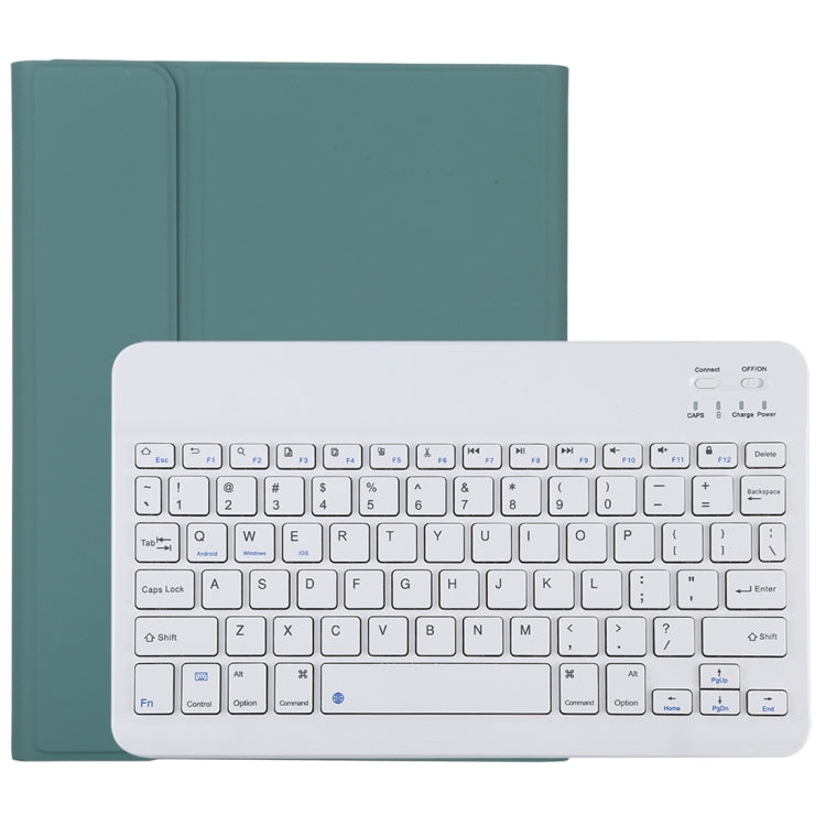 TG11B Detachable Bluetooth White Keyboard + Microfiber Leather Tablet Case for iPad Pro 11 inch (2020), with Pen Slot & Holder (Dark Green) - For iPad Pro by buy2fix | Online Shopping UK | buy2fix