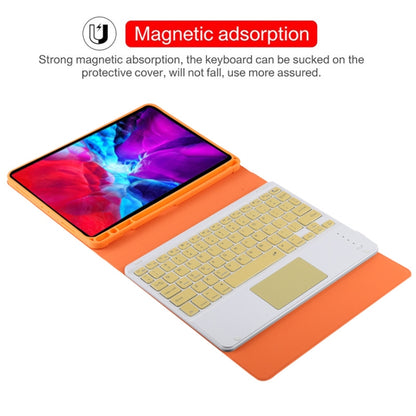 TG11BC Detachable Bluetooth Yellow Keyboard Microfiber Leather Tablet Case for iPad Pro 11 inch (2020), with Touchpad & Pen Slot & Holder (Orange) - For iPad Pro by buy2fix | Online Shopping UK | buy2fix