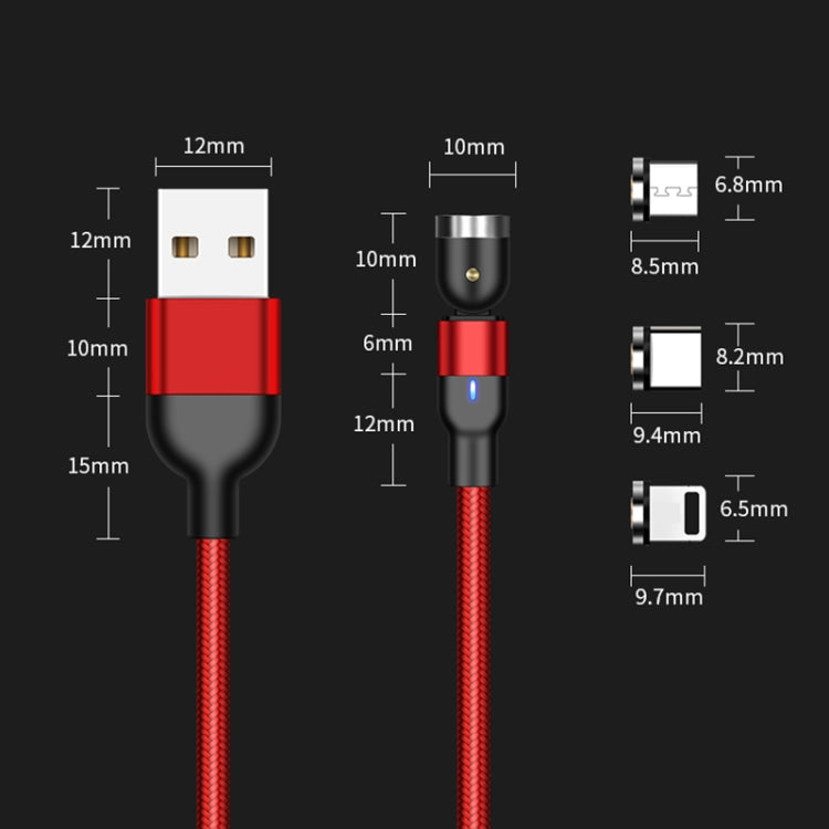 2m 2A Output USB to 8 Pin Nylon Braided Rotate Magnetic Charging Cable(Black) - Charging Cable & Head by buy2fix | Online Shopping UK | buy2fix