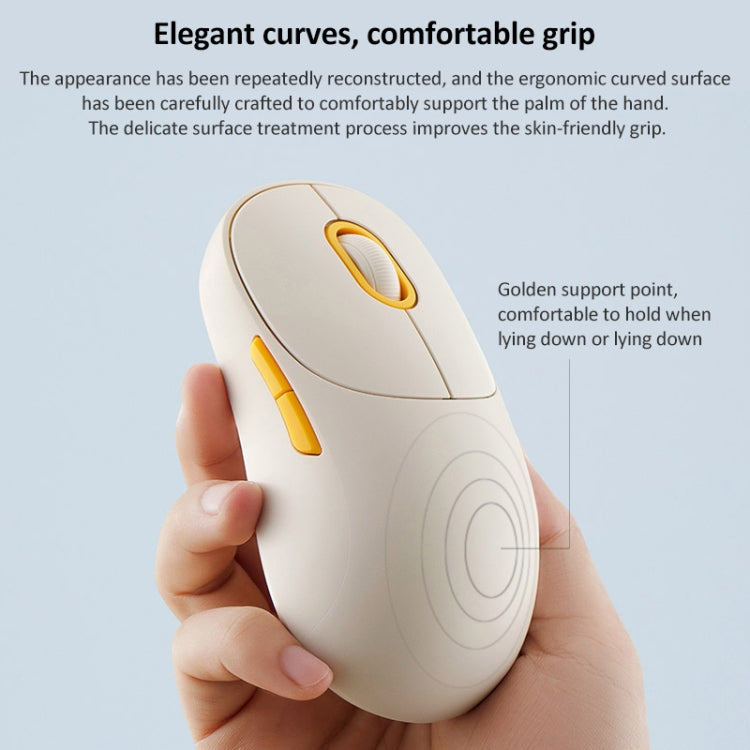 Original Xiaomi Dual-mode 1200DPI Ultra-thin Computer Mouse 3 (Beige White) - Wireless Mice by Xiaomi | Online Shopping UK | buy2fix