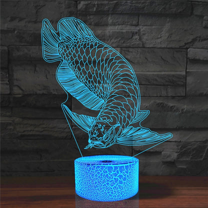 Fish Shape 3D Colorful LED Vision Light Table Lamp, 16 Colors Remote Control Version - Novelty Lighting by buy2fix | Online Shopping UK | buy2fix